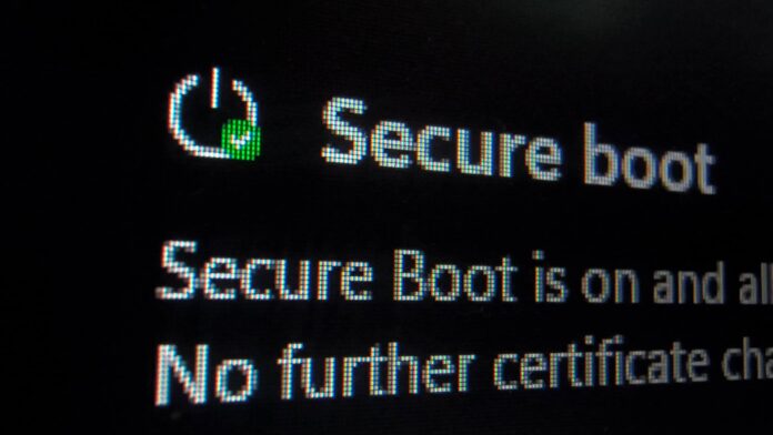 Secure Boot status information displayed